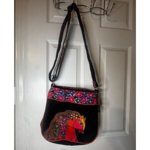 Laurel Burch Horse Crossbody Bag Colorful Floral Folk Art Boho Shoulder Purse